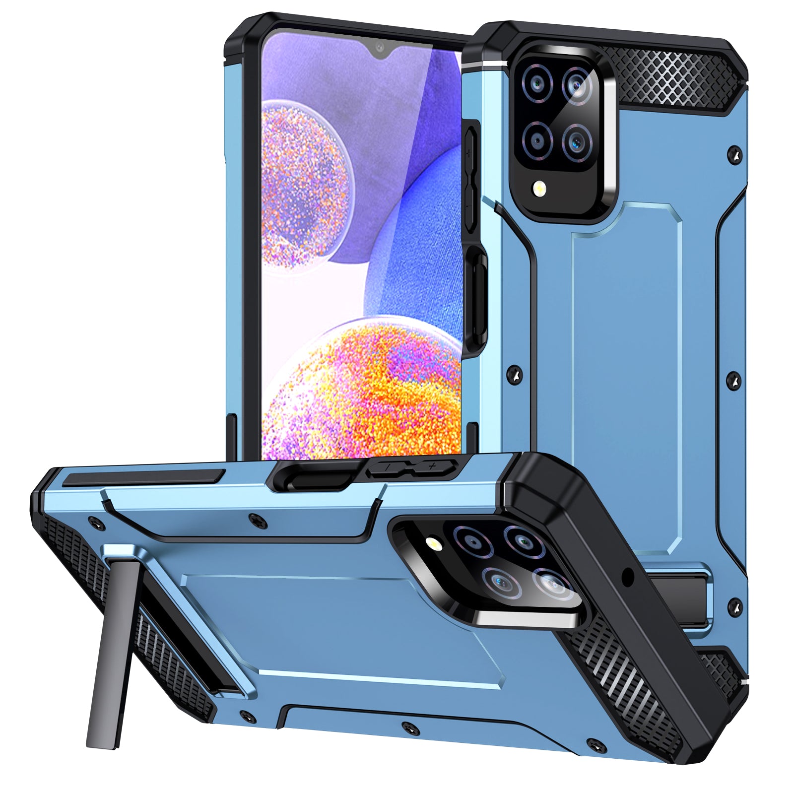 For Samsung Galaxy A12 M12 F12 Kickstand Phone Case Drop-proof TPU PC Phone Cover For Samsung Galaxy A12 M12 F12 Kickstand Phone Case Drop-proof TPU PC Phone Cover
